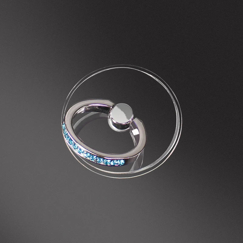 Transparent Cell Phone Ring Holder Stand 360° Degree Rotation Clear Finger Grip Kickstand Compatible iPhones or Phone Case