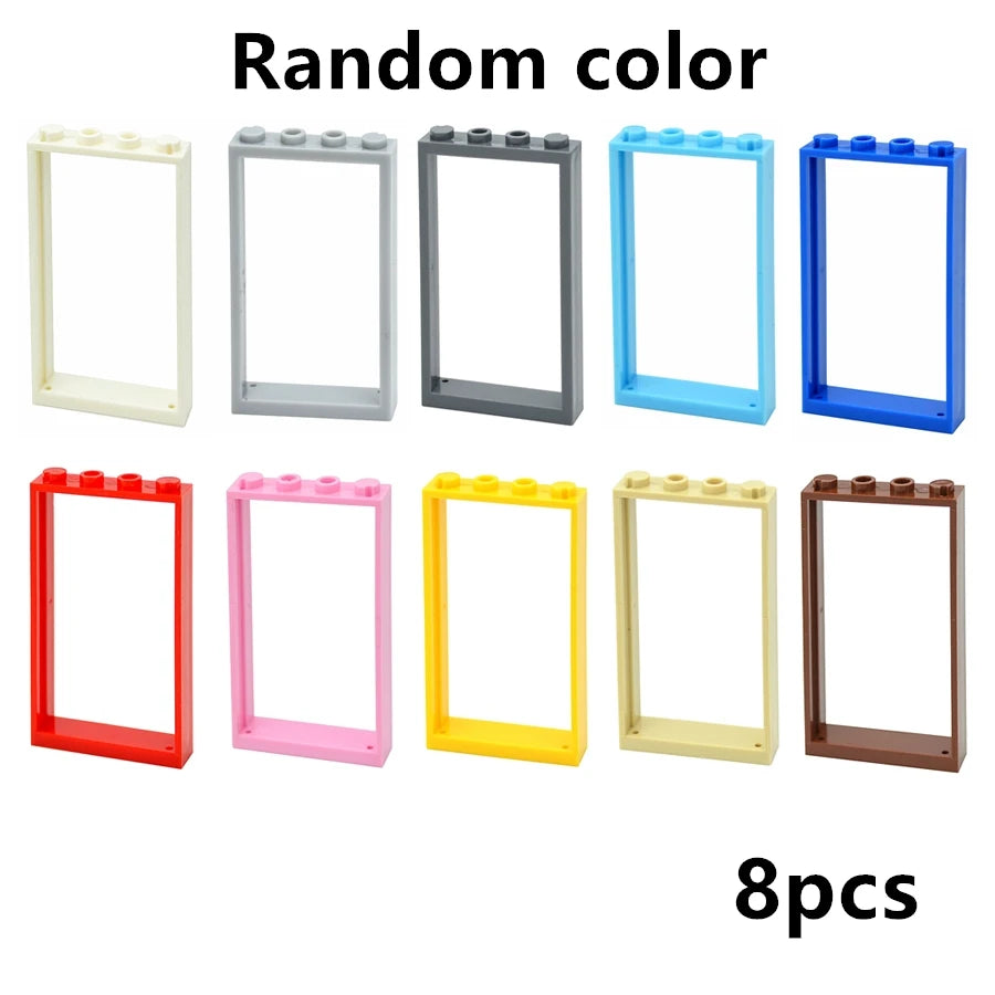 City Window Building Blocks MOC House Door Frame Glass Bricks Parts Compatible 60594  60616 60621 60596 MOC Educational Parts Fo