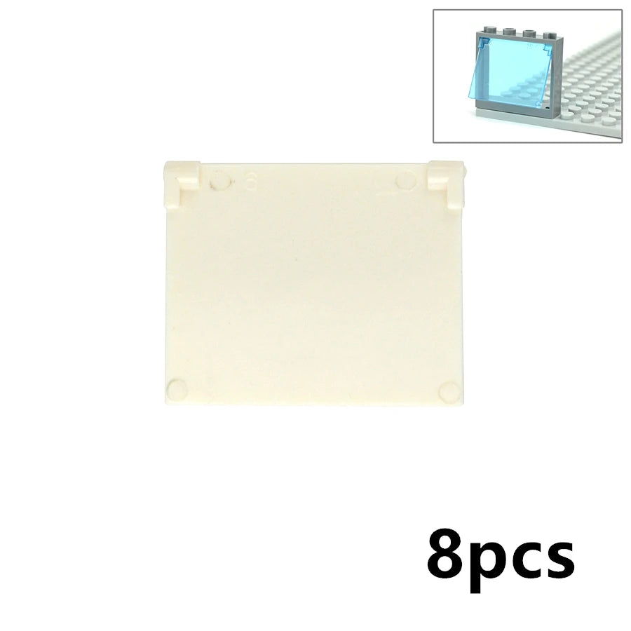 City Window Building Blocks MOC House Door Frame Glass Bricks Parts Compatible 60594  60616 60621 60596 MOC Educational Parts Fo
