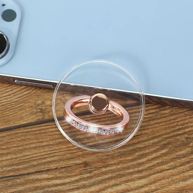 Transparent Cell Phone Ring Holder Stand 360° Degree Rotation Clear Finger Grip Kickstand Compatible iPhones or Phone Case