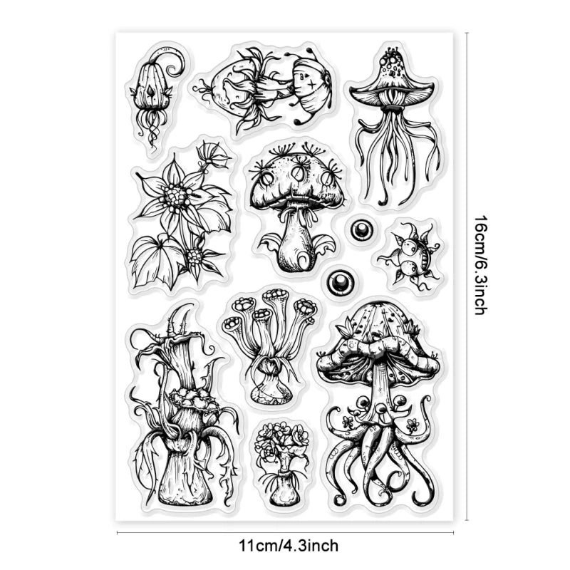 1pc Plant Labels Clear Stamps Flower Silicone Stamps for Crafting Transparent Silicone Stamp Seals for DIY Scrapbooking Card
