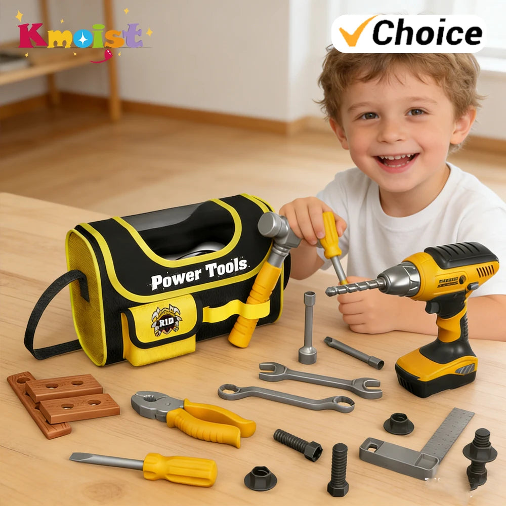 Toolbox Kit Simulation Repair Tools Box Set Drill Educational Toys Plastic Game Engineering Puzzle DIY Toys Gifts for Boys Kids