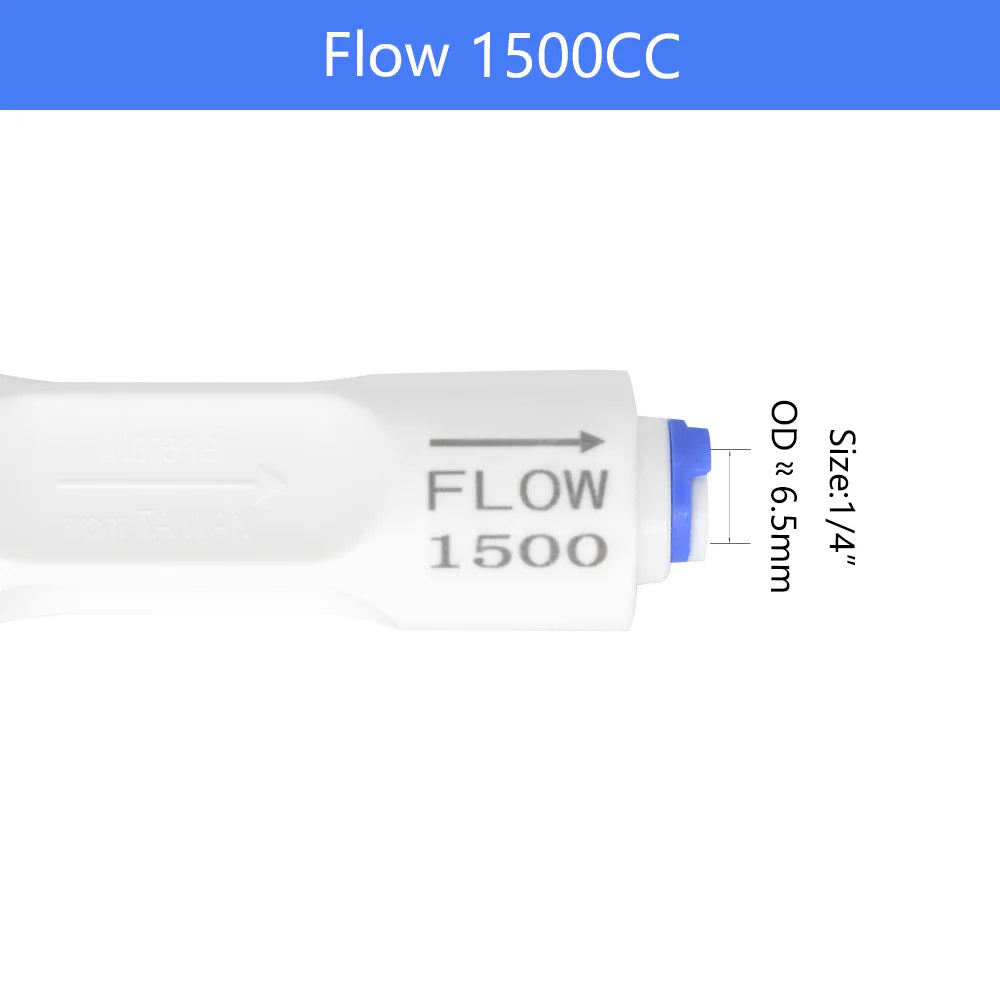 YQBS Waste Water Flow Restrictor  300CC 450CC 800CC 1500CC Regulater 1/4" OD RO Water System Hose Reverse Osmosis