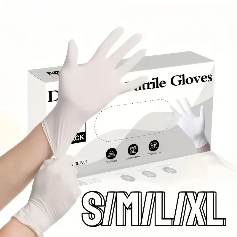 100Pcs Pink Nitrile Gloves - Slim Fit, Lightweight & Flexible, Multi-Scene Use (Kitchen, Nail Salon, Pet Care)