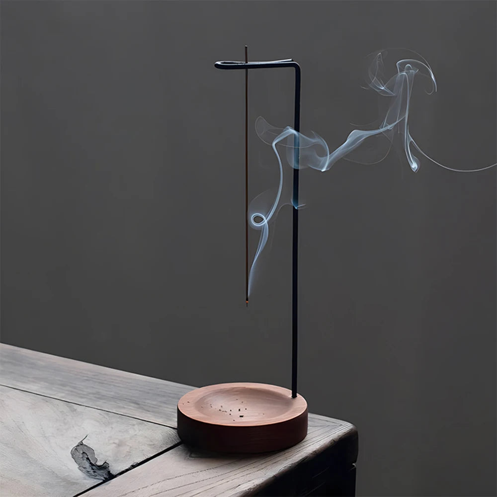 Creative Upside Down Incense Burner Incense Stick Holder Wooden Round Incense Tray Ornament Bedroom Home Yoga Decoration Crafts