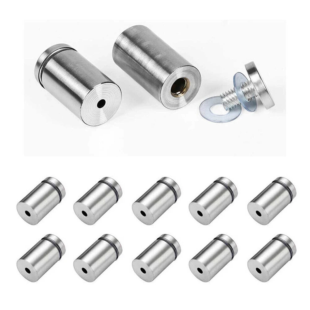 20pcs Advertising Nails 12x20/25/25mm Stainless Steel Screws for Wall Mount Glass/Acrylic Sign Standoff Fixing Screws Hardware