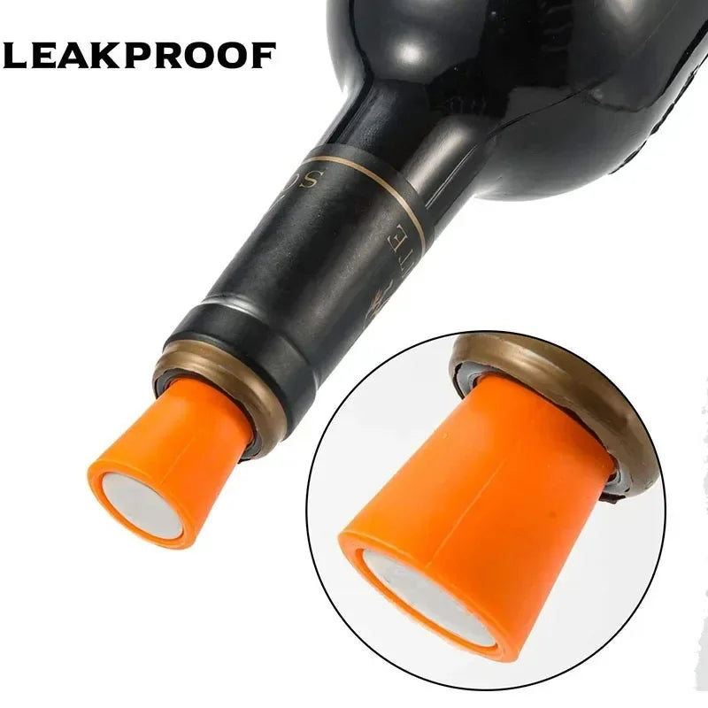 Silicone Wine Bottle Stopper Set Whisky Accessories Leak Proof Beer Champagne Cap Closer Wine Cork Plugs Lids Kitchen Bars Tools