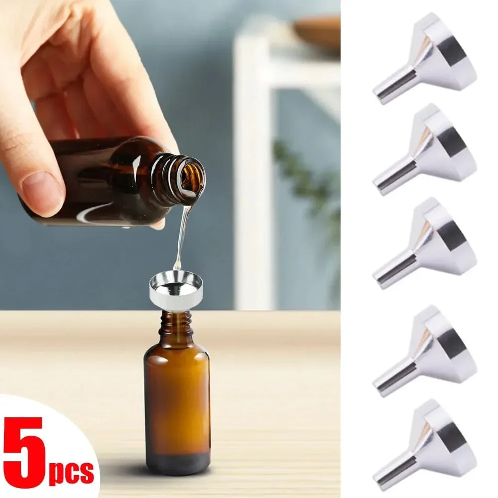 1/5/10Pcs/set Mini Small Funnel Aluminum Alloy Perfume Dispenser Liquid Dispensing Tool Toner Makeup Water Dispensing Tool