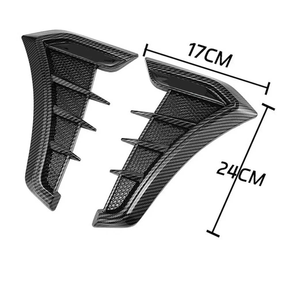 Car Styling Exterior Accessories 1 Pair Universal Carbon Black Car Fender Side Vents Air Flow Intake Hole Grille Sticker Cover
