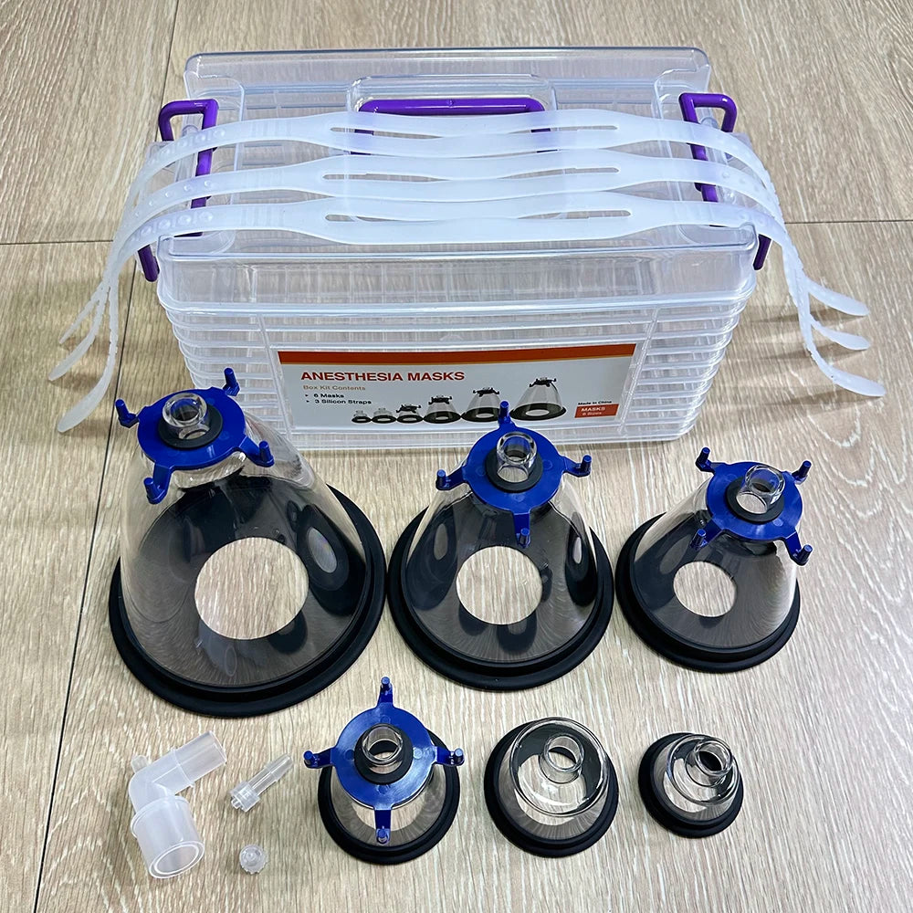 Pet NO.1-NO.6 Anesthesia Mask Dogs Cats Transparency Manual Resuscitator Veterinary Anesthesia Oxygen Mask Pet Care Room