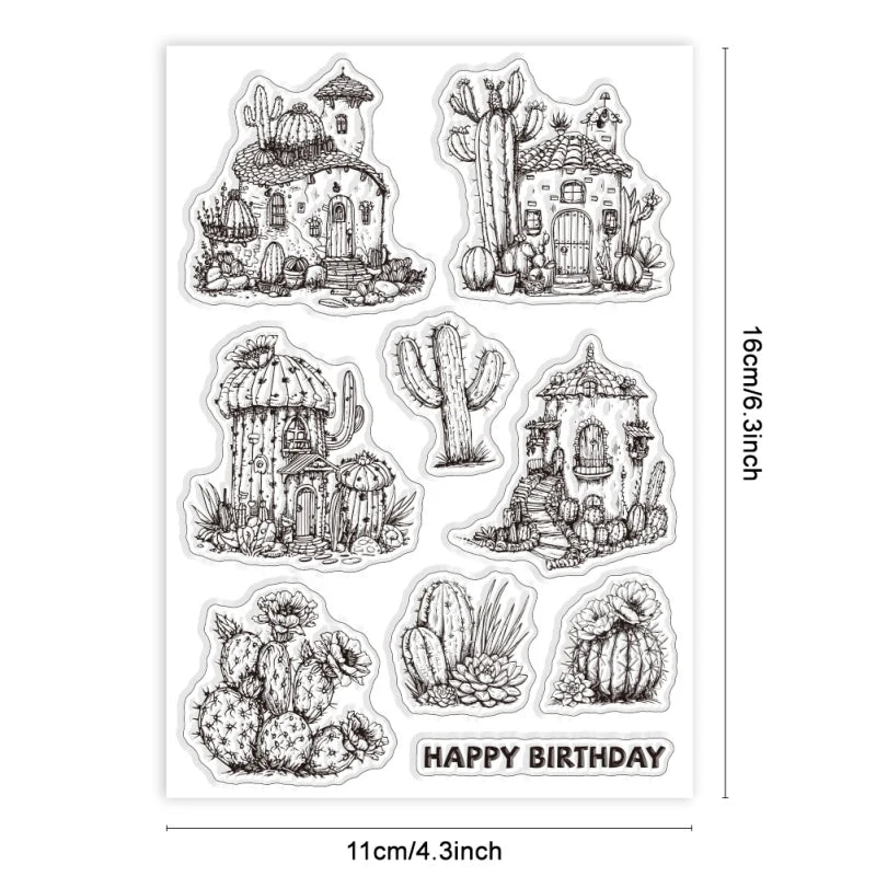 1pc Plant Labels Clear Stamps Flower Silicone Stamps for Crafting Transparent Silicone Stamp Seals for DIY Scrapbooking Card
