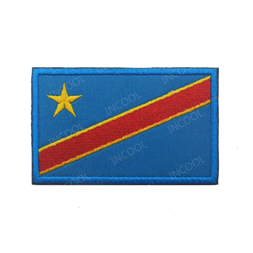 South Africa Egypt Kenya Algeria Nigeria Angola Ghana Morocco Senegal Algeria Flag Embroidered Patches Appliqued Patch For Cap