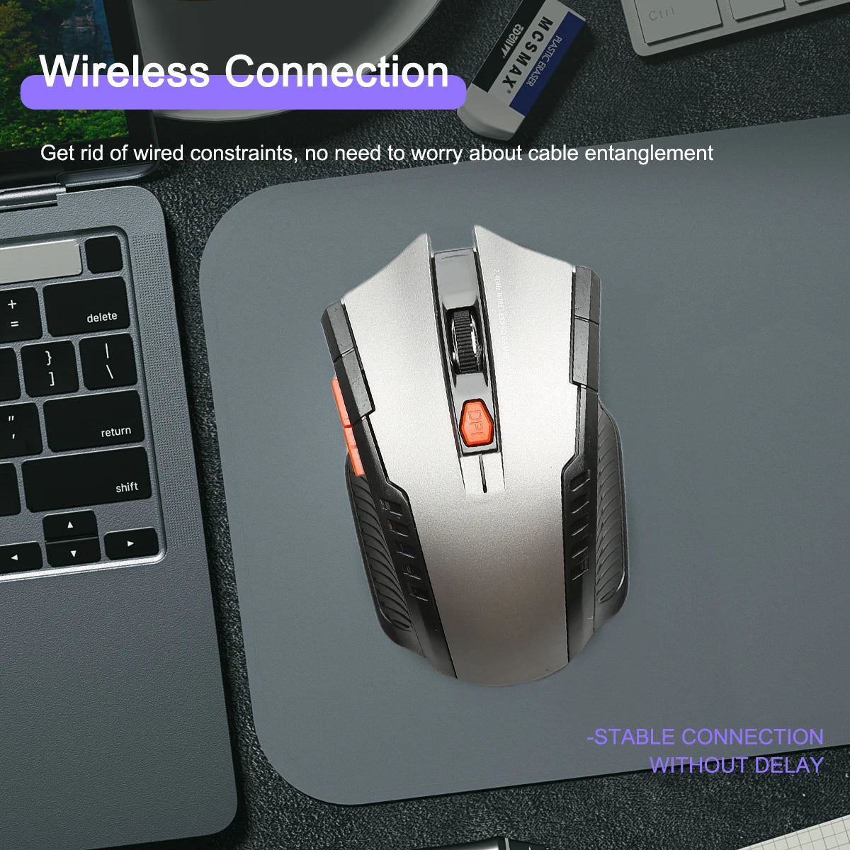 Ergonomic 2.4G Wireless Mouse 6 Buttons Portable Wireless Mouse With USB Receiver Gaming Mouse for PC Laptop Desktop Computer