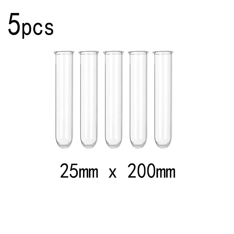 5pcs Borosilicate Glass Test Tubes, 75-300mm clear U-Bottom for Laboratory Science Experiments & School Education Supplies