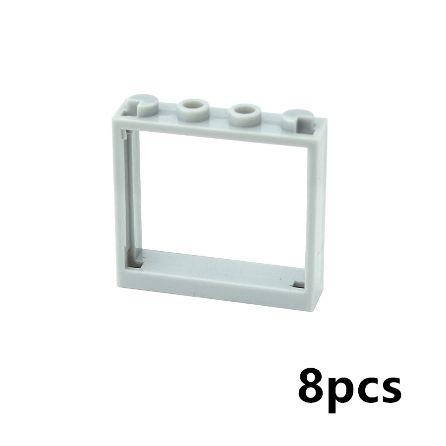City Window Building Blocks MOC House Door Frame Glass Bricks Parts Compatible 60594  60616 60621 60596 MOC Educational Parts Fo