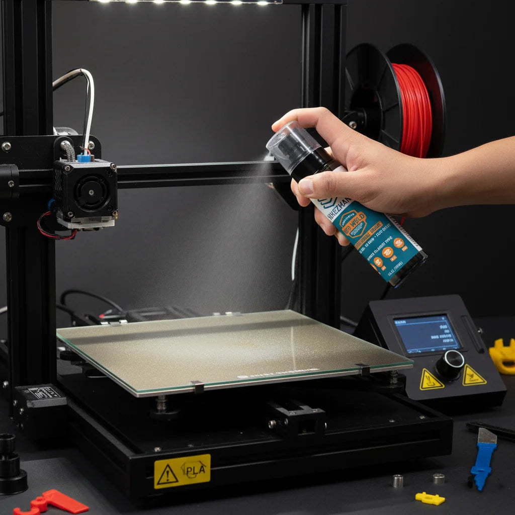 3DPrinter Adhesion Aid+Deburring Finishing Tool，Strong Bed Hold，No Warp，Easy Lift‑Off，Clean Up Prints，For PLA/ABS/PETG/PEI/Glass