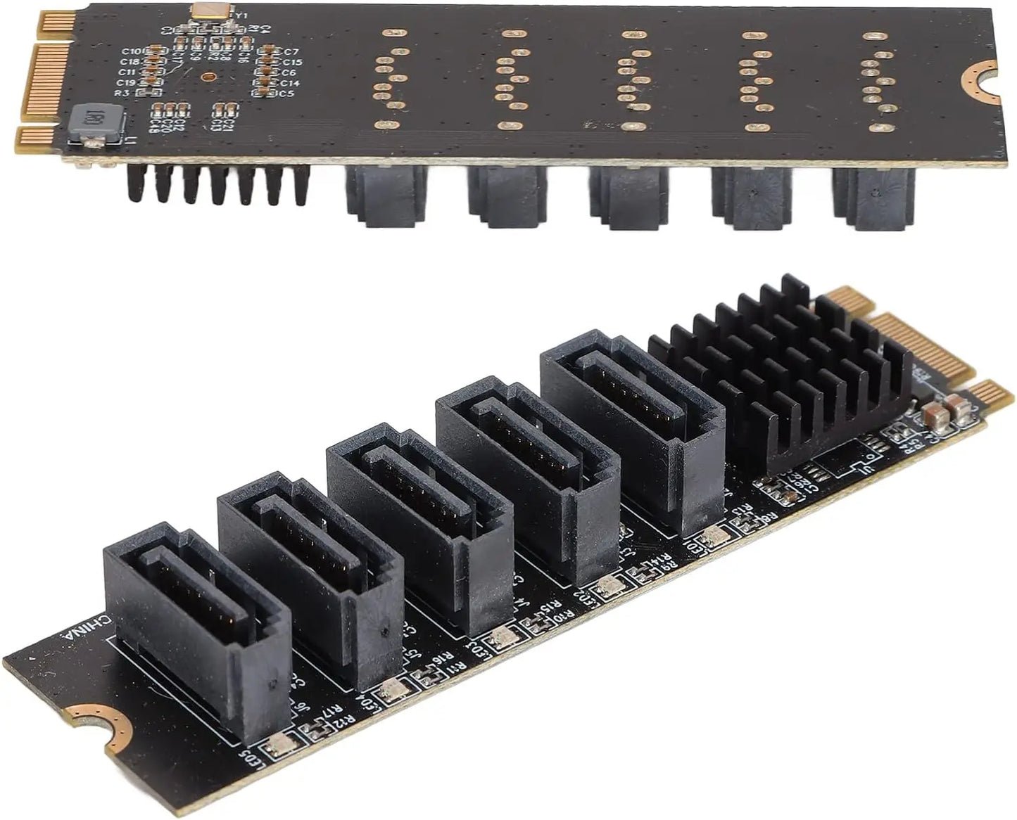 M.2 NVME PCI-E PCIE X4 X8 X16 to 6 Port 3.0 SATA Adapter Card Riser III ASM1166 6GB/S Chassis server PC Computer Expansion