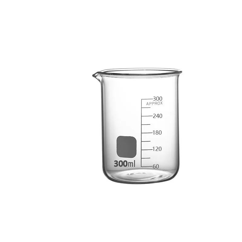 Lab Borosilicate GLass beaker  Graduated Beakers Measuring Glass Cup Chemical Experiment Laboratory Equipment Multiple Capacity
