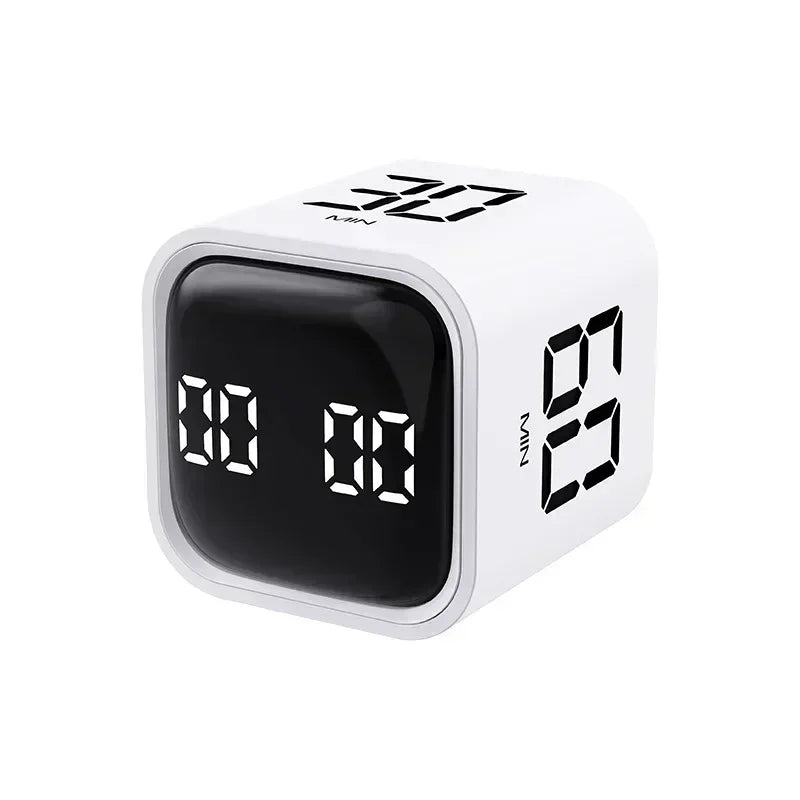 1pc Mini Productivity Cube Timer Gravity Sensor Flipping LED Display 4 Preset Time Dual Modes Countdown Cooking Study