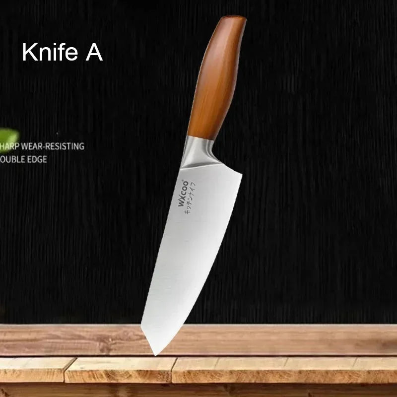 WXCOO Professional Knives Utility Japanese Chef's Knife Stainless Steel Fish Boning Fruit Slicing BBQ Cutter Kitchen Bag
