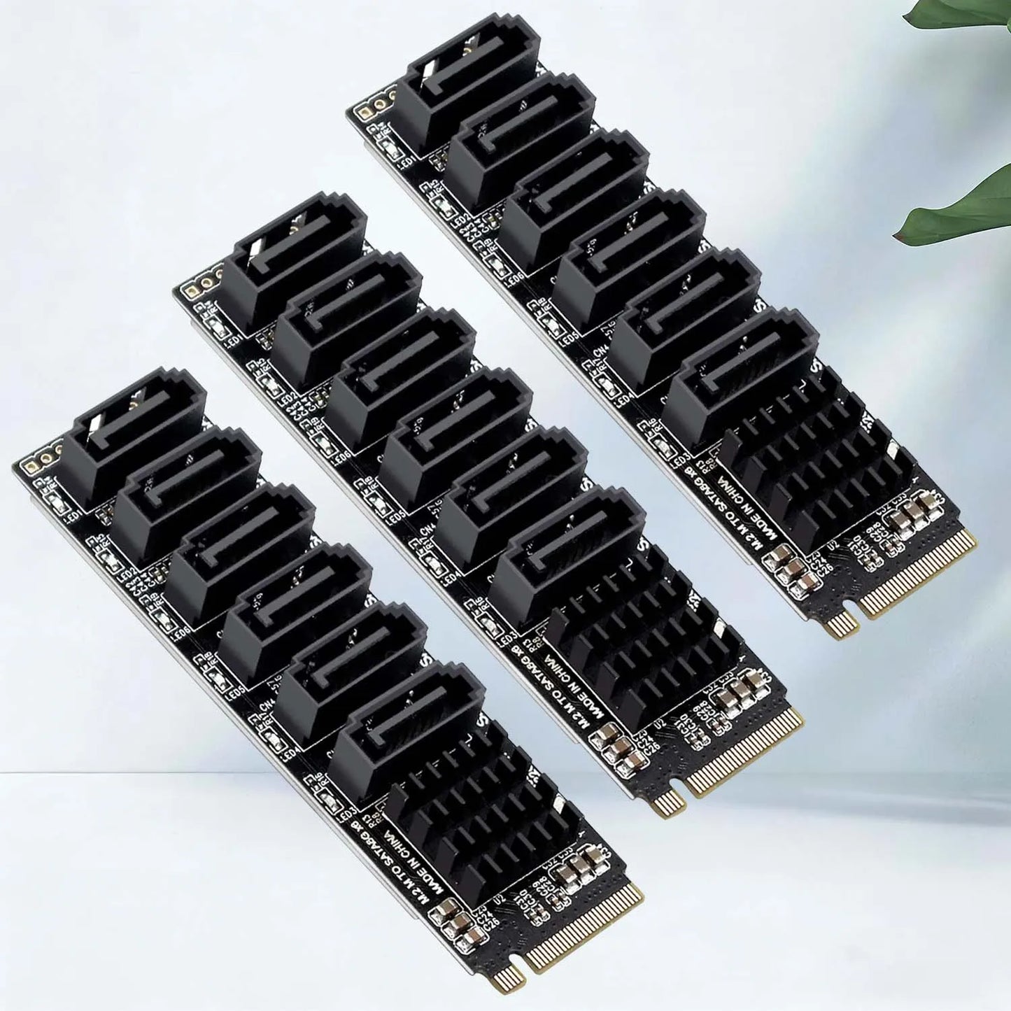 M.2 NVME PCI-E PCIE X4 X8 X16 to 6 Port 3.0 SATA Adapter Card Riser III ASM1166 6GB/S Chassis server PC Computer Expansion