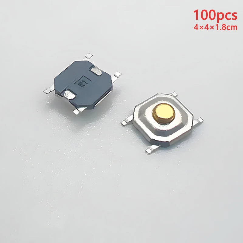 100pcs Tactile Switches 5.2x5.2 Smd Push Button 4*4*1.5mm/1.6/1.7/1.8/1.9/2/2.5/3/3.5/4/4.5/5/6/7/8/9 12V Copper Head Self-reset