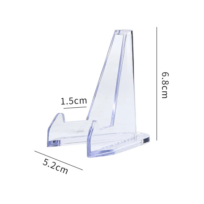 10pcs Transparent Acrylic Commemorative Coin Display Stands Triangle Challenge Coin Capsule Holders for Collectibles