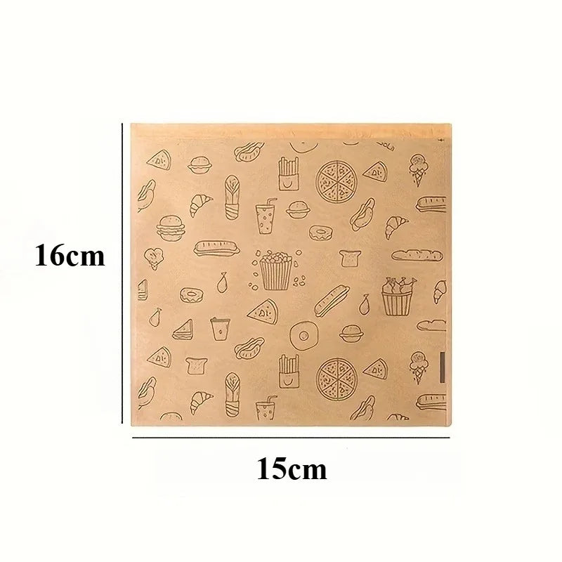 50/100 Pcs Greaseproof PaperDisposable Food Bags Packaging Baking Papers Disposable Packaging Baking Paper Kitchen Accessories