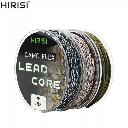 Hirisi 1pcs 35LB 7M Leadcore Carp Fishing Tackle Line Make Carp Hair Rigs 3 Color Braided Lead Line