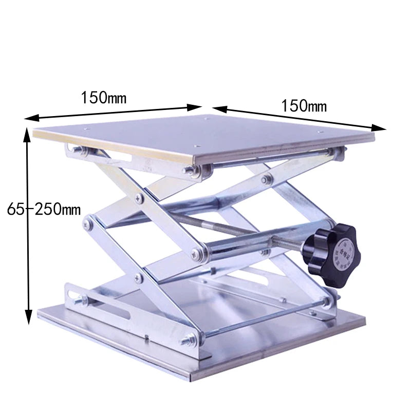 Lab Adjustable Stable Lifting Platform Aluminum Alloy Woodworking Engraving  Control Manual Lift Stand Table Woodworking Benches