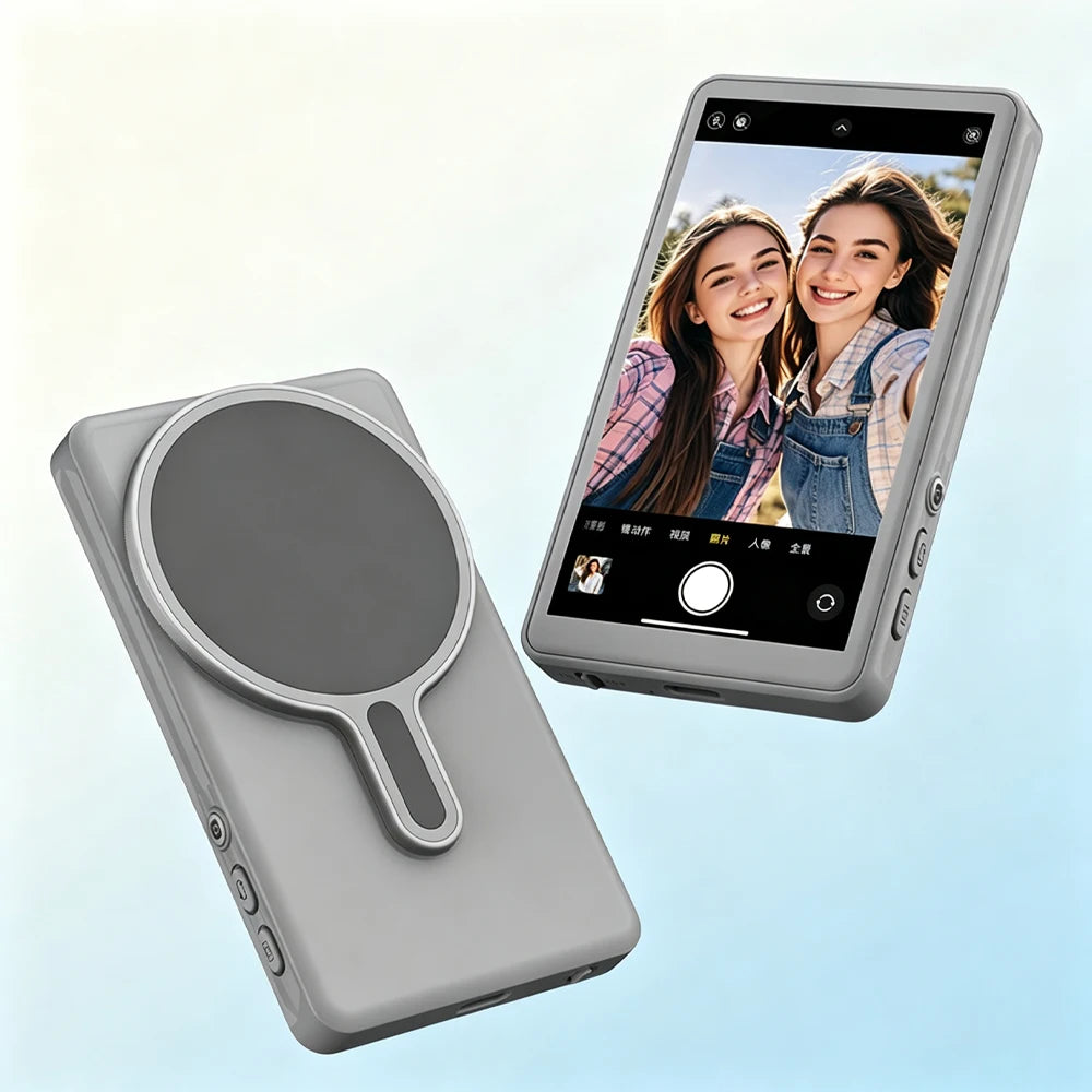 Magnetic Phone Vlog Selfie Monitor Screen, Wireless Back Camera Monitor for Live Streaming & Video Recording, iPhone & Android