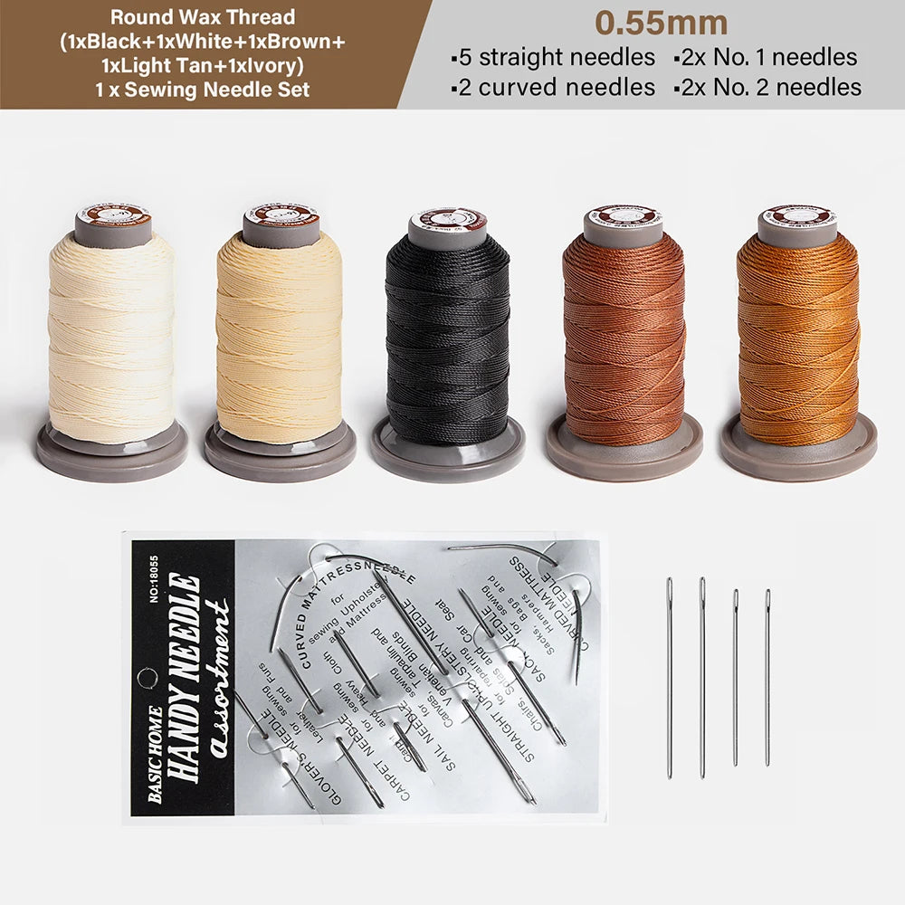 WUTA 70-120m Round Waxed Thread Repair Cord String Polyester Hand Sewing Line for Braided Bracelet DIY Accessories Leather Craft