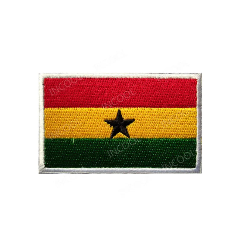 South Africa Egypt Kenya Algeria Nigeria Angola Ghana Morocco Senegal Algeria Flag Embroidered Patches Appliqued Patch For Cap