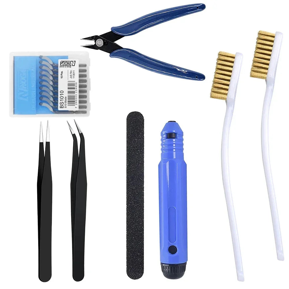 3D Printer Tool Kit Trimming Knife Scraper Cleaning Needle Tweezers Pliers Scraper Basic Deburring Tools Kit DIY 3D Printer Part