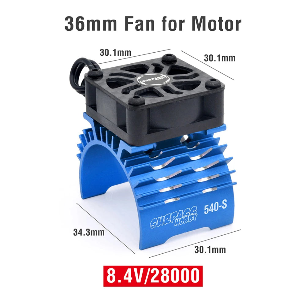 SURPASS HOBBY RC Motor Fan Cooling Heatsink for 380 390 540 550 Brushless Motor 28/29/36mm
