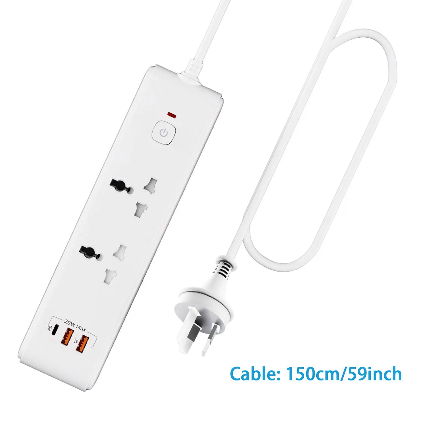 1pc white AU Wall mounted power socket extension with USB PD 20W fast charging Safety door design Suitable for home office use