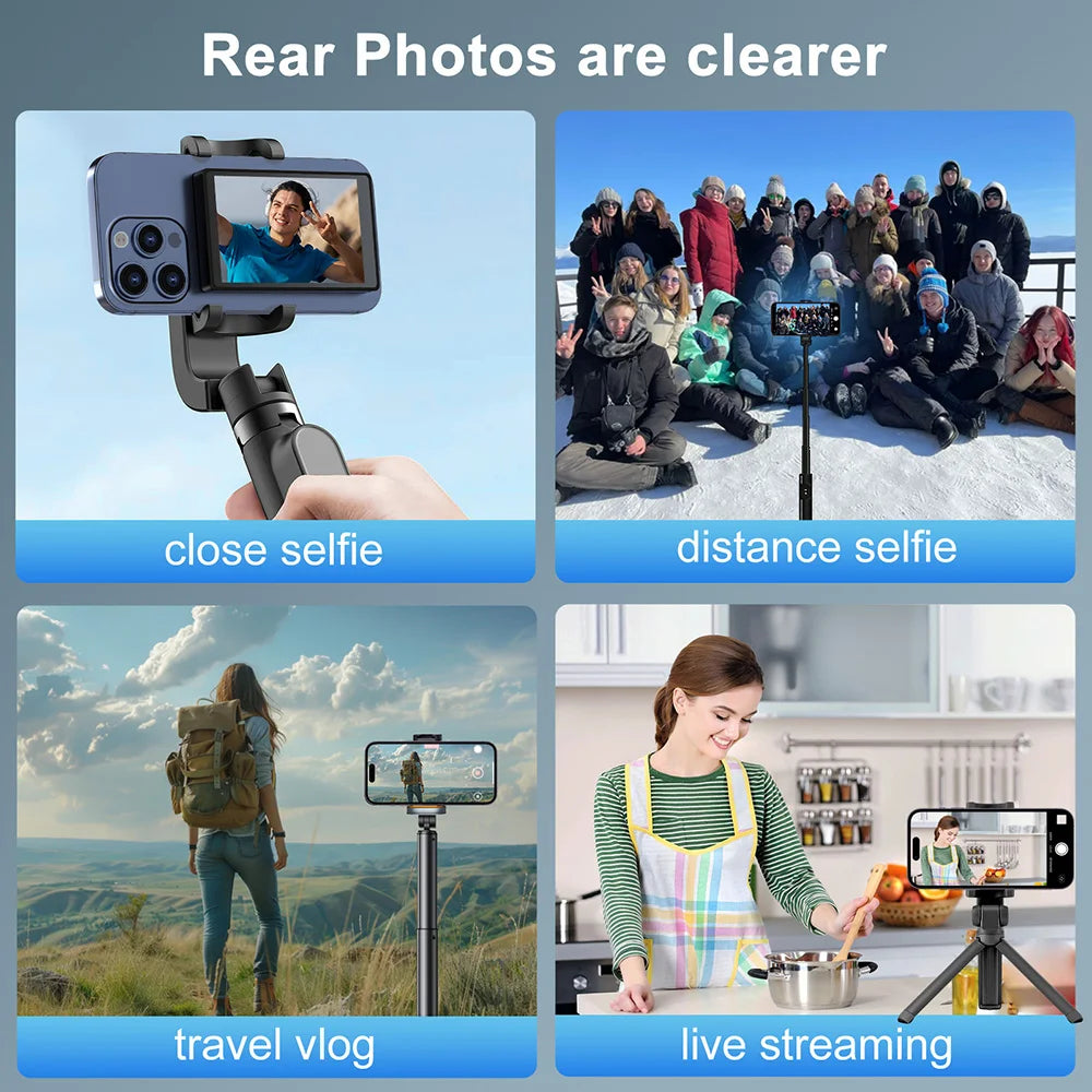 Magnetic Phone Vlog Selfie Monitor Screen, Wireless Back Camera Monitor for Live Streaming & Video Recording, iPhone & Android