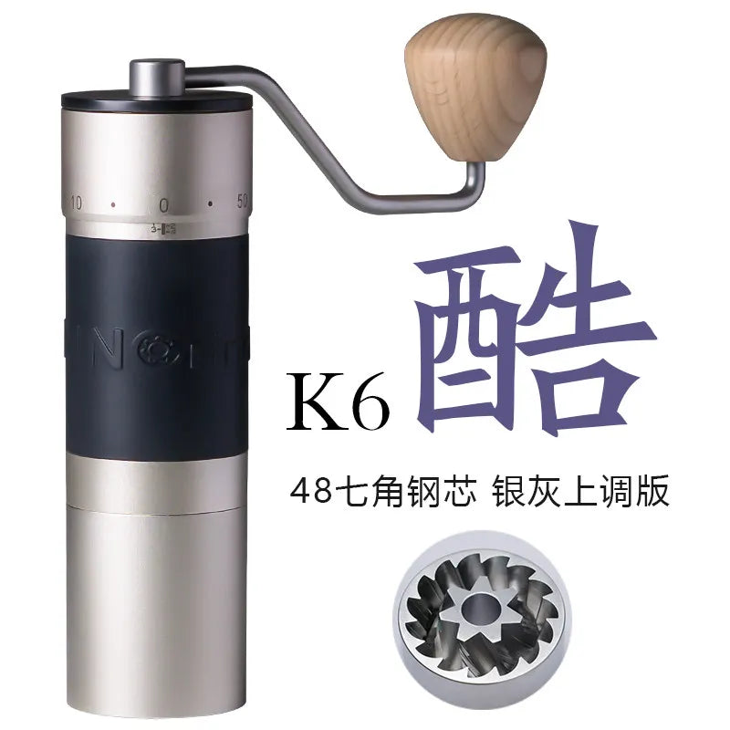 Kingrinder K4 /K6 manual coffee grinder portable mill 420stainless steel 48mm stainless steel Titanium plating burr
