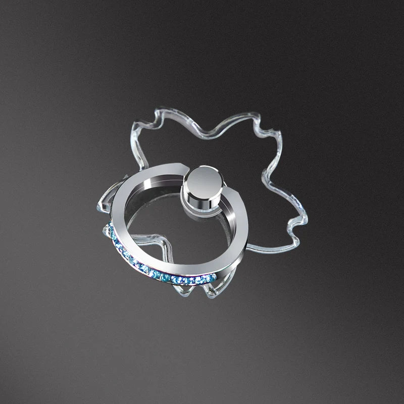 Transparent Cell Phone Ring Holder Stand 360° Degree Rotation Clear Finger Grip Kickstand Compatible iPhones or Phone Case