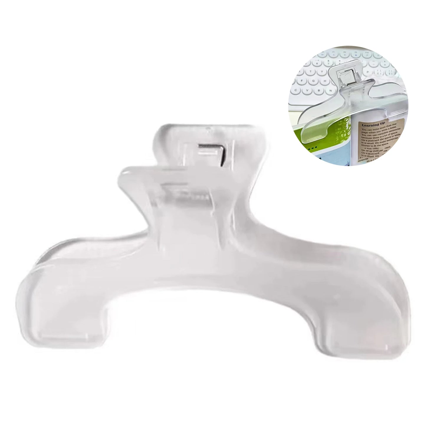 Extra Large Transparent Book Clip Plastic Page Holder for Reading Study Office Classroom Bookmark Stationery