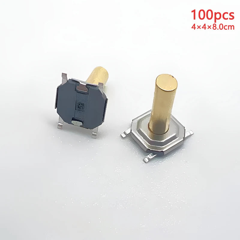 100pcs Tactile Switches 5.2x5.2 Smd Push Button 4*4*1.5mm/1.6/1.7/1.8/1.9/2/2.5/3/3.5/4/4.5/5/6/7/8/9 12V Copper Head Self-reset