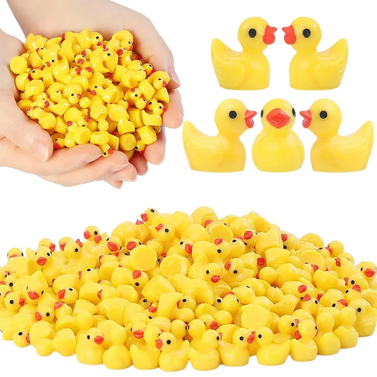 100/200Pc/set Mini Resin Ducks Tiny Duck Miniature Figures Bulk Little Duck Charms for Party, DIY Micro Landscape Decorations
