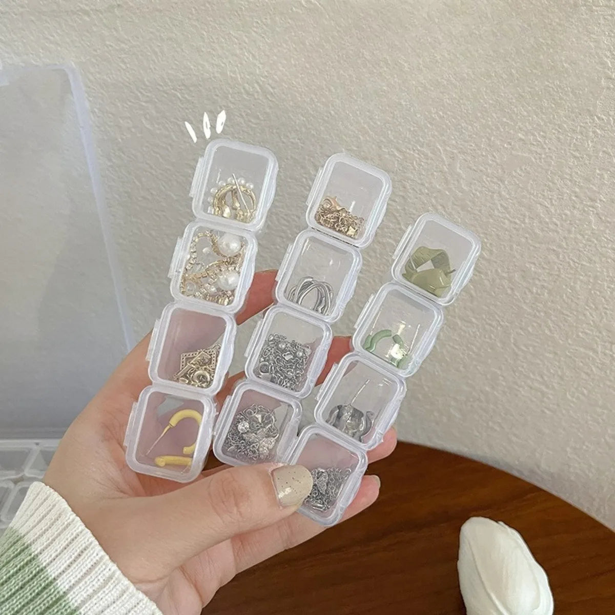 28/56 Girds Adjustable Plastic Storage Box Beads Ring Pendant Box for Jewelry Nail Art Diamond Painting Accessories Container