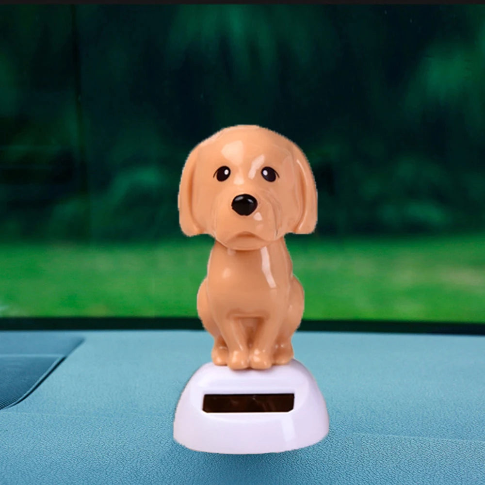 Car Decoration Solar Energy Decoration Shaking Head Doll Dog Cartoon Shape Decoration Gift