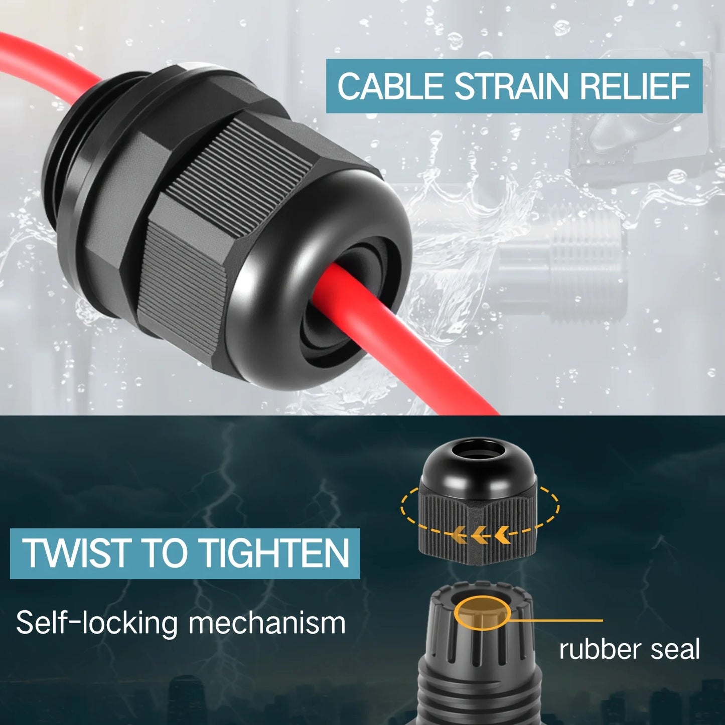 Cable Gland M8 M10 M12 M16 M20 PG7 PG9 PG11 PG16 Waterproof Cable Glands Plastic Nylon Cable Connector IP68 for Electrica Wire