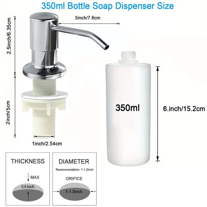 Stainless Steel Pump Useful Kitchen Sink Tools Home Product500ml / 350ml Bottle Liquid Soap Dispensers Durable New