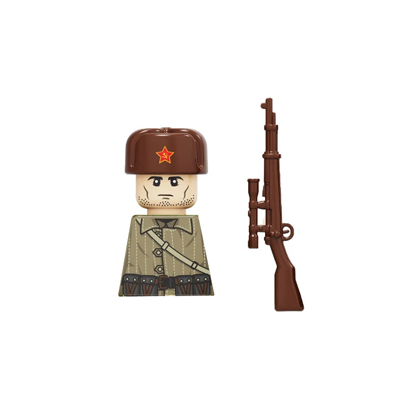 Military US Army Soviet Figures Soldiers MOC Building Blocks Medic Sniper Rifle Bunijon Hat Helmets Children's Toy Gift B145