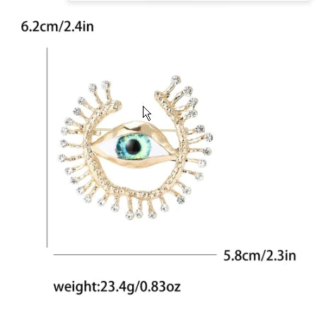Devil's Eye Enamel Eye Eyelash Brooch Vintage Vintage Gorgeous Palace Schiaparelli