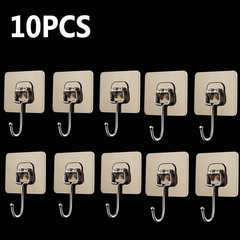 Self Adhesive Hooks Rotating Waterproof Strong Sticker Holder Wall Door Storage Hanging Hook Kitchen Bathroom Organizer