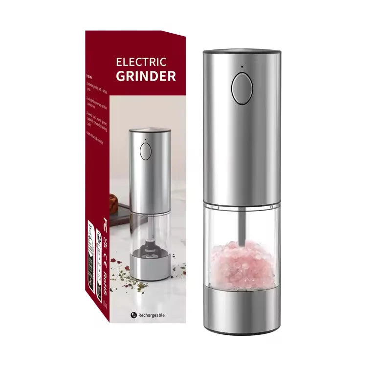 1/2 Pcs Electric Automatic Salt & Pepper Grinder with Spice Mill Storage Bins Kitchen Adjustable Grinding Tool